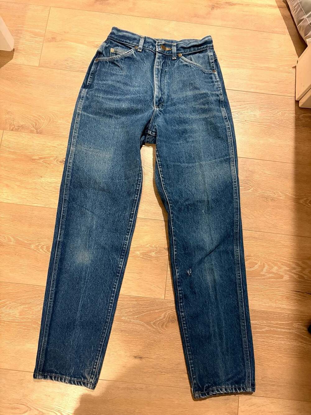 Vintage Lee Denim High Waist Mom Jeans Blue Wash